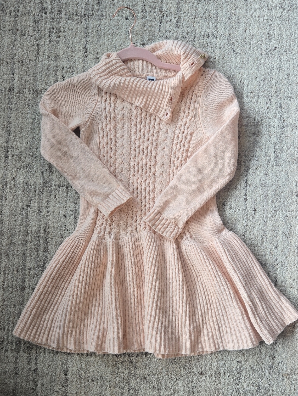 Janie and Jack Cream Cable Knit Sweater Dress